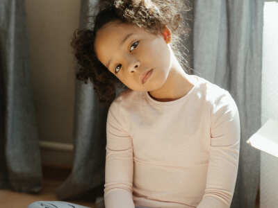 child by window